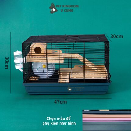 Lồng Hamster 47x30x30cm Gỗ 3 tầng