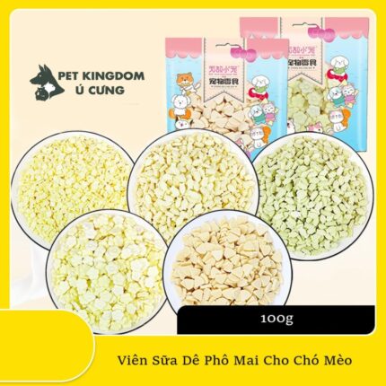 Bánh Thưởng Phô Mai Sữa Dê Cho Chó Mèo Gói 100g