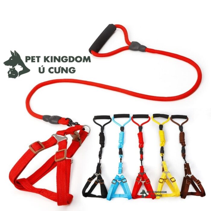 Dây Dắt Chó Mèo Kèm Yếm Ngực Hoặc Vòng Cổ Dày Dặn, Chắc Chắn