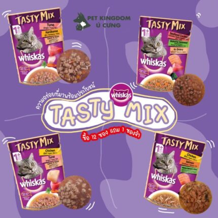 Pate Cao Cấp Cho Mèo Whiskas Tasty Mix Gói 70g